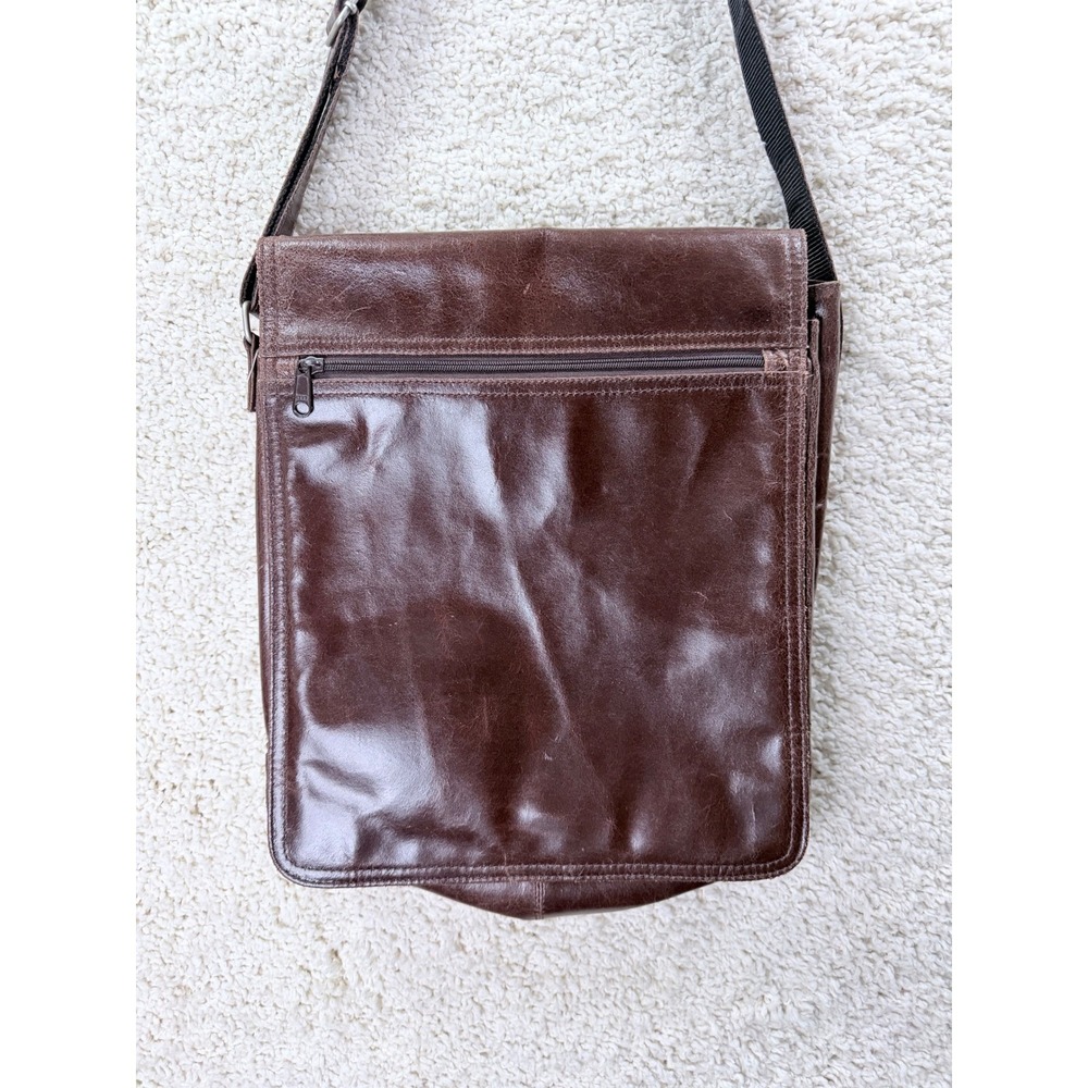 Wilsons Leather Messenger Bag Mens OS Brown Crossbody Laptop Work Bag - Picture 2 of 14